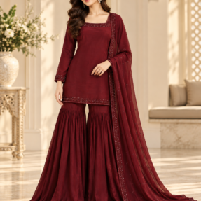 burgundy jewel sharara