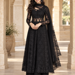 Midnight Lace Lehenga Set